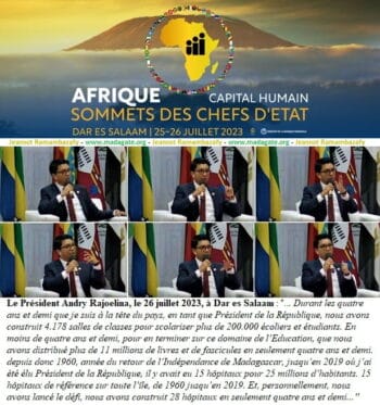 Image à la une de Dar es Salaam. Le Président Andry Rajoelina au Sommet du Capital humain  en Afrique: « Il faudrait investir énormément sur les Jeunes »