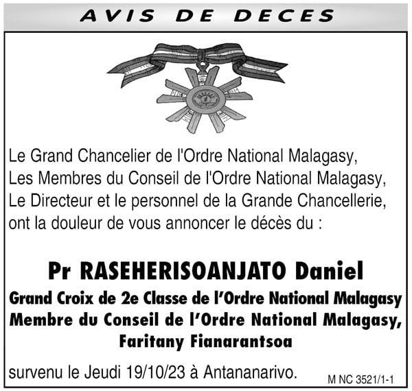 Image à la une de Nécrologie du 21 octobre 2023