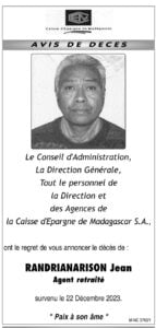 Image à la une de Nécrologie du 27 décembre 2023