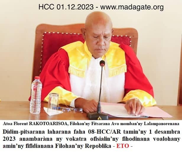 Image à la une de Vokatra ofisialin’ny fihodinana voalohany amin’ny fifidianana Filohan’ny Repoblika, Andry Rajoelina