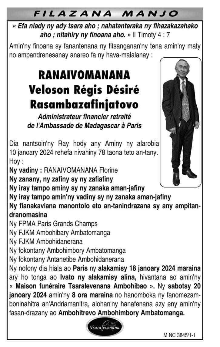 Image à la une de Nécrologie du 17 janvier 2024
