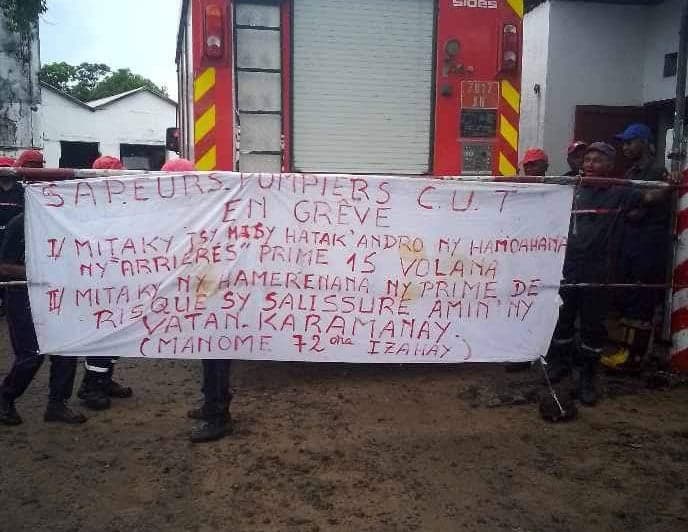 Image à la une de Toamasina : Les pompiers en grève 