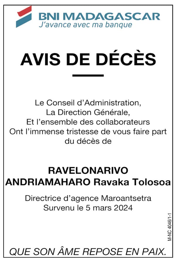 Image à la une de Nécrologie du 7 mars 2024