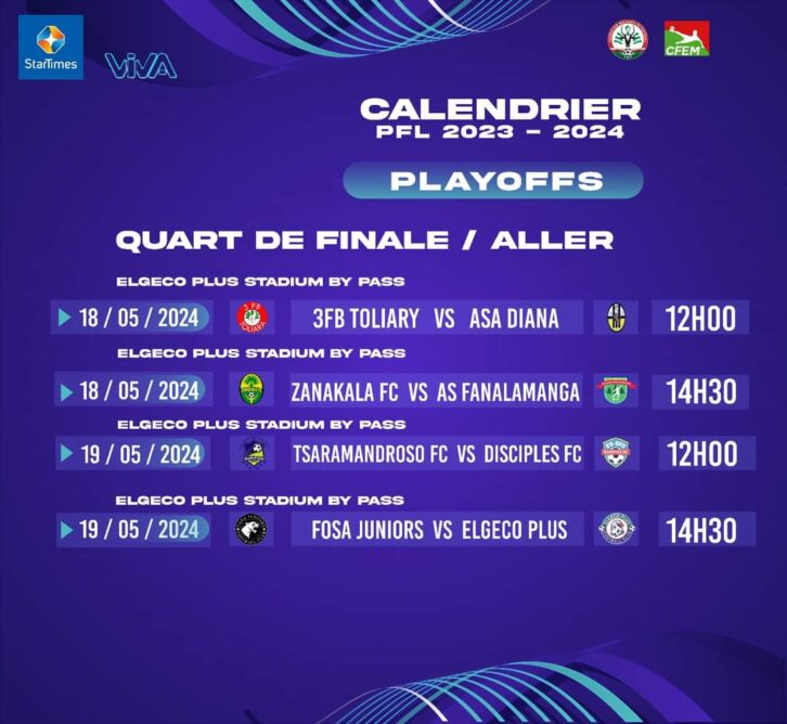 Image à la une de SPORT – Reprise des playoffs de la Pure Play Football League prévue pour le 18 mai.