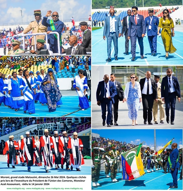 Image à la une de Moroni, le 26 mai 2024. Allocution de Son Excellence Monsieur AZALI Assoumani Président de l’Union des Comores, à l’occasion de la Cérémonie de son Investiture