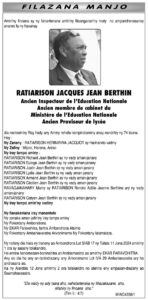 Image à la une de Nécrologie du 12 juin 2024