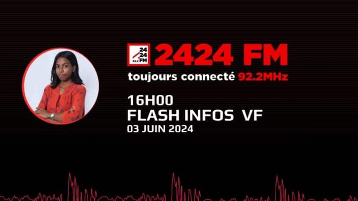 Image à la une de Flash infos de 16h  | 3 Juin 2024