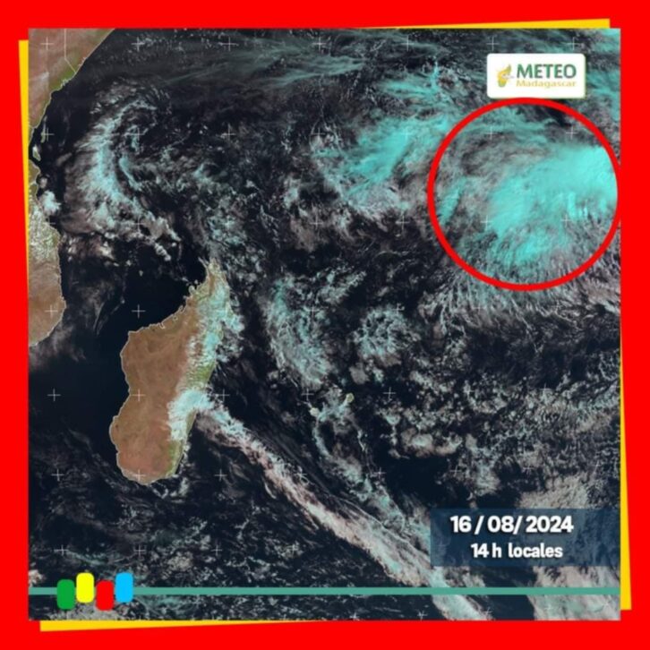 Image à la une de MÉTÉO – Une perturbation tropicale à 2 800 km au Nord Est d’Antsiranana