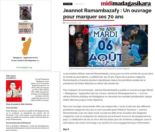 Image à la une de Jeannot Ramambazafy : “Madagascar : Application des lois. Un jour viendra le développement. Si…”  Un ouvrage pour marquer ses 70 ans, en vente sur Amazon