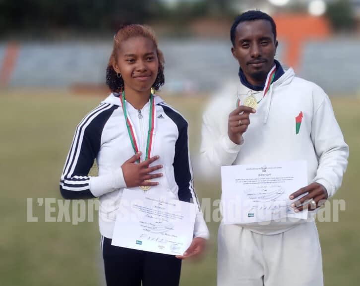 Image à la une de ATHLÉTISME – CHAMPIONNAT DE MADAGASCAR – Simon Landry et Ophélie roi et reine du 100m plat