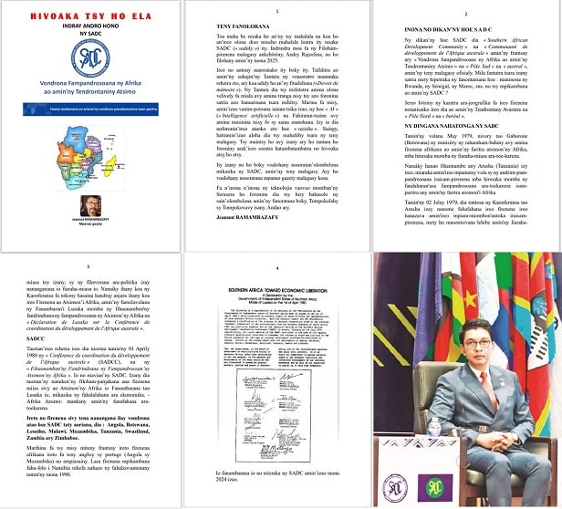 Image à la une de SADC. Ny tantarany. Boky nosoratan’i Jeannot RAMAMBAZAFY amin’ny teny Malagasy. Hivoaka tsy ho ela