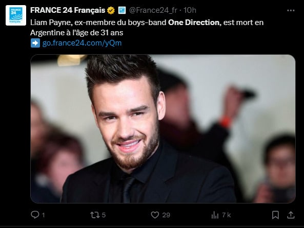 Image à la une de NECROLOGIE – Liam Payne des One Direction meurt à 31 ans