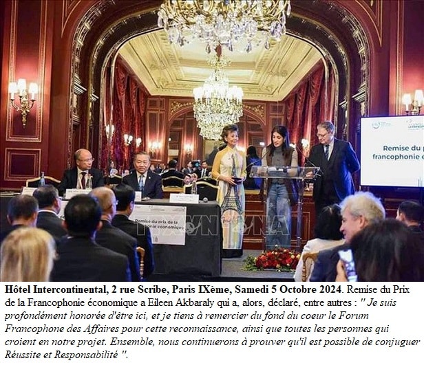 Image à la une de Eileen Akbaraly de Madagascar : Prix de la Francophonie Économique 2024