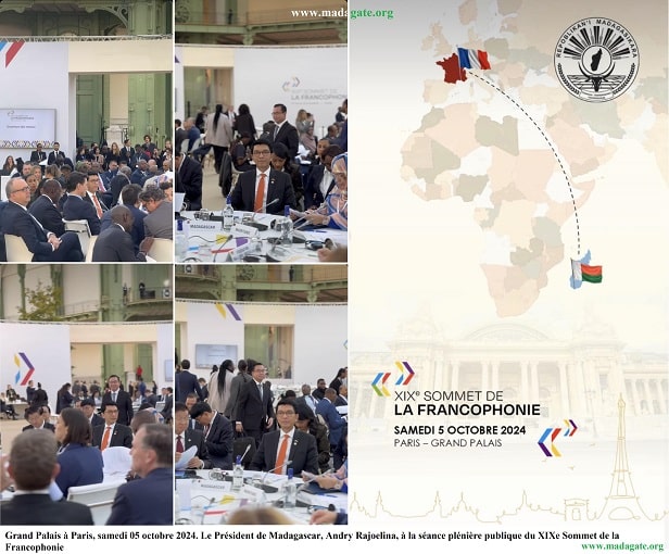 Image à la une de Parisy, Grand Palais, 05 oktobra 2024. “Ny tanora sy ny olona miasa sy mamokatra no mampitoetra maharitra ny fandrosoana”, hoy ny Filoha Andry Rajoelina