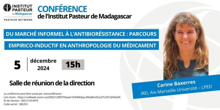 Image à la une de Conférence de l’Institut Pasteur de Madagascar : Jeudi 5 décembre 2024 à 15h