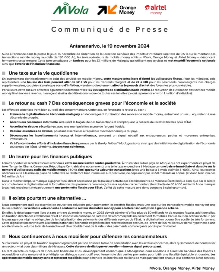 Image à la une de Communiqué  de Presse