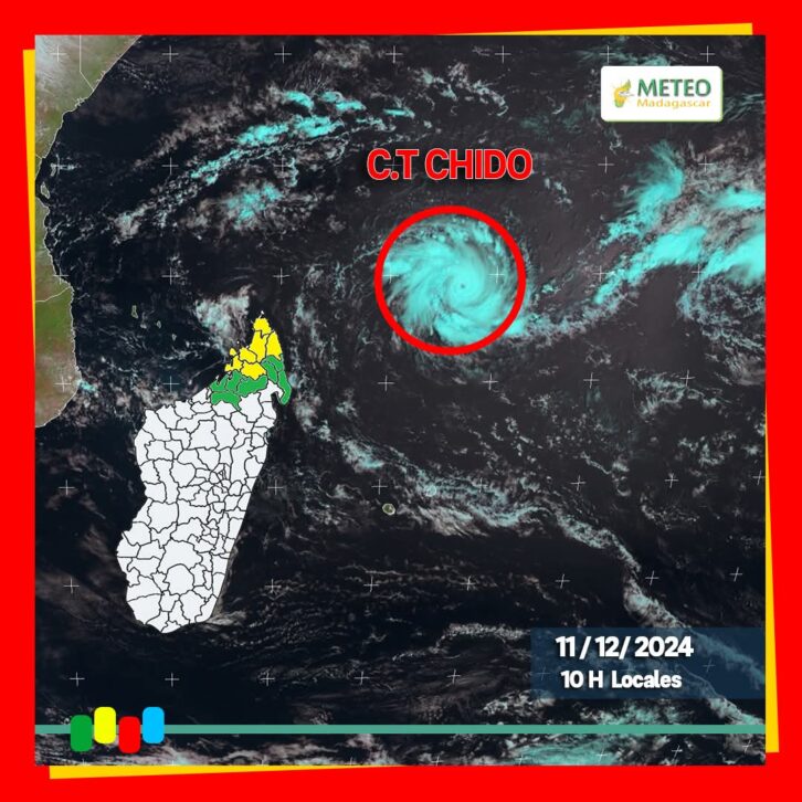 Image à la une de INTEMPERIES – Chido devient cyclone tropical, avis de menace pour la région de Diana et le district de Vohémar