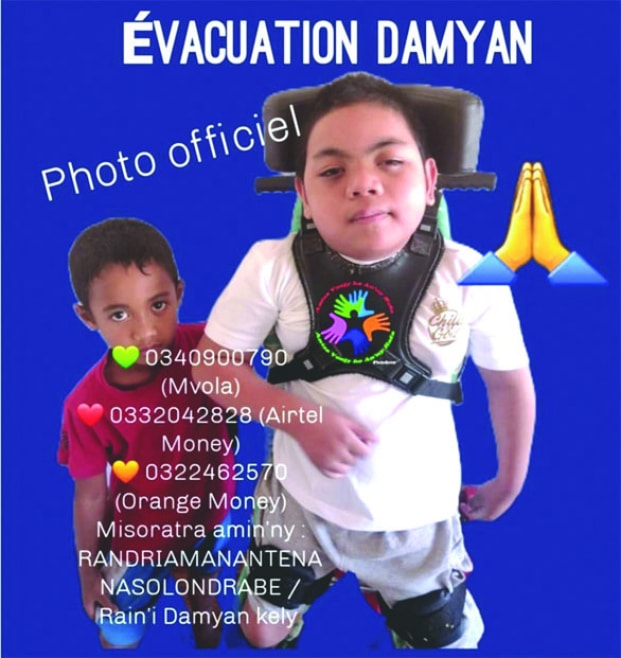 Image à la une de Evacuation sanitaire – Besoin de 50 millions d’ariary pour sauver Damyan