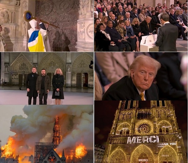 Image à la une de Notre-Dame de Paris, 07/12/2024. Président Macron : « Izay mitambatra vato, izay misaraka fasika »