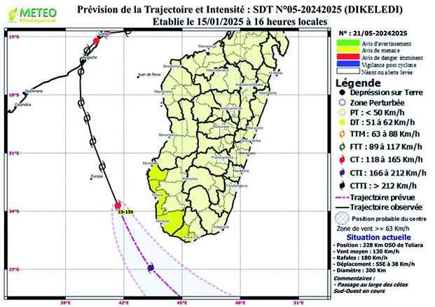 Image à la une de Cyclone Dikeledi – Plus d’impact sur Madagascar