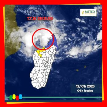 Image à la une de METEO – Dikeledi ressort en mer par les côtes d’Ambilobe vers 23h15