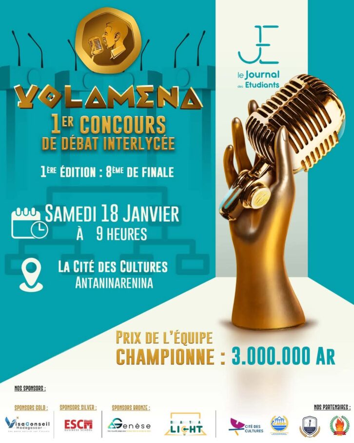 Image à la une de CONCOURS – 3 millions d’ariary à la clé pour l’équipe gagnante du concours inter lycée de débat “Volamena”