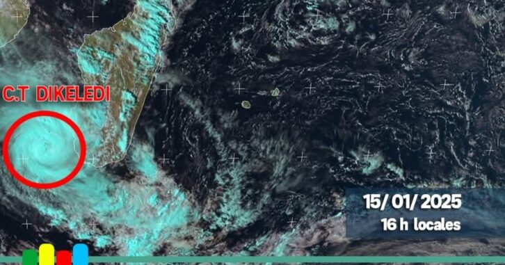 Image à la une de METEO – Le cyclone Dikeledi en transit à 180km au large des côtes Sud-Ouest de Madagascar