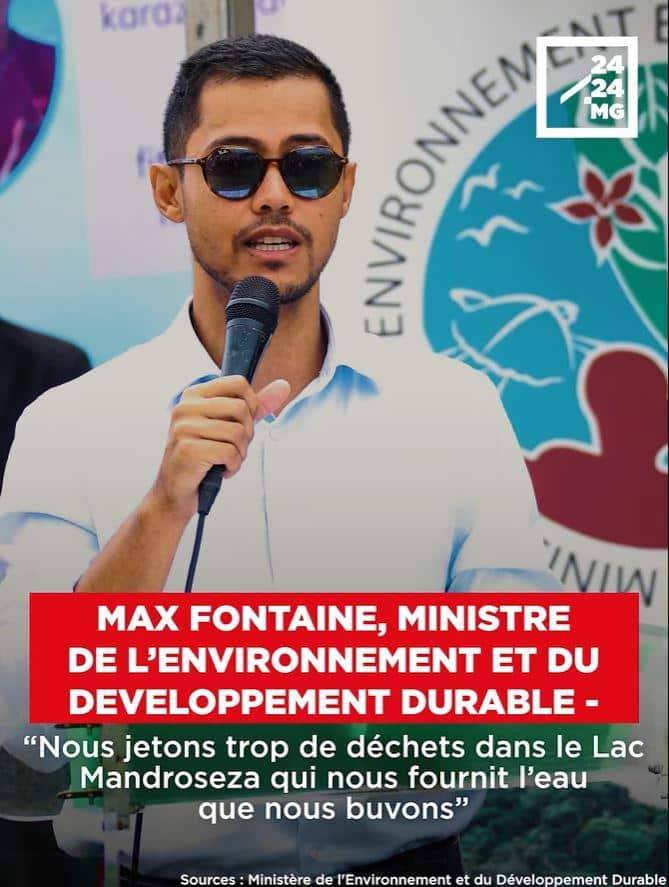 Image à la une de MAX FONTAINE, MINISTRE DE L’ENVIRONNEMENT ET DU DEVELOPPEMENT DURABLE – “Nous jetons trop de déchets dans le Lac Mandroseza qui nous fournit l’eau que nous buvons”