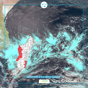 Image à la une de Canal de Mozambique : Circulation dépressionnaire à fort impact pluviométrique pour l’Ouest et le Sud-Ouest de Madagascar