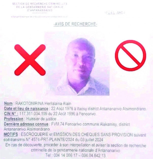 Image à la une de Chèque sans provision, escroquerie – Fin de cavale pour Me Alain Rakotonirina