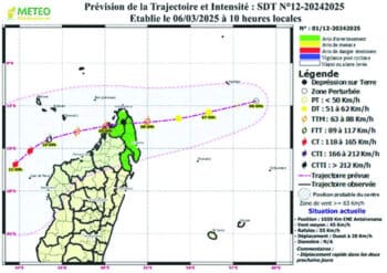 Image à la une de Météo – Une zone de perturbation au Nord-est d’Antsiranana