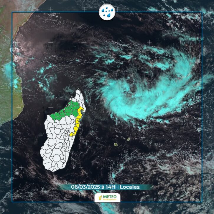 Image à la une de SAISON CYCLONIQUE  – Une perturbation fonce droit vers le Nord-est de Madagascar