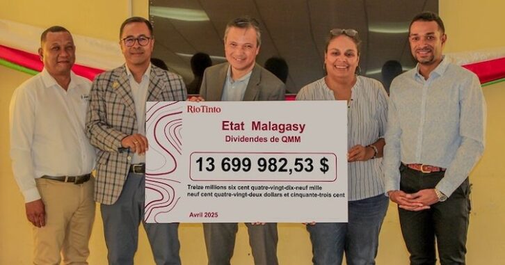 Image à la une de QMM verse 13,7 millions de dollars de dividende à l’Etat