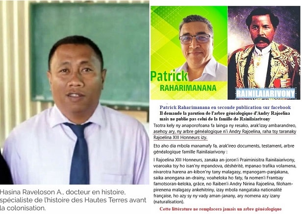 Image à la une de Rajoelina-Rainilaiarivony. Hasina Raveloson A. a parfaitement raison. Voici des arbres généalogiques