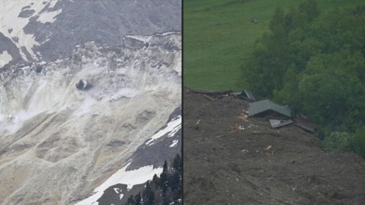 Image à la une de En Suisse, inquiétudes sur la formation d’un lac après la destruction du glacier du Birch