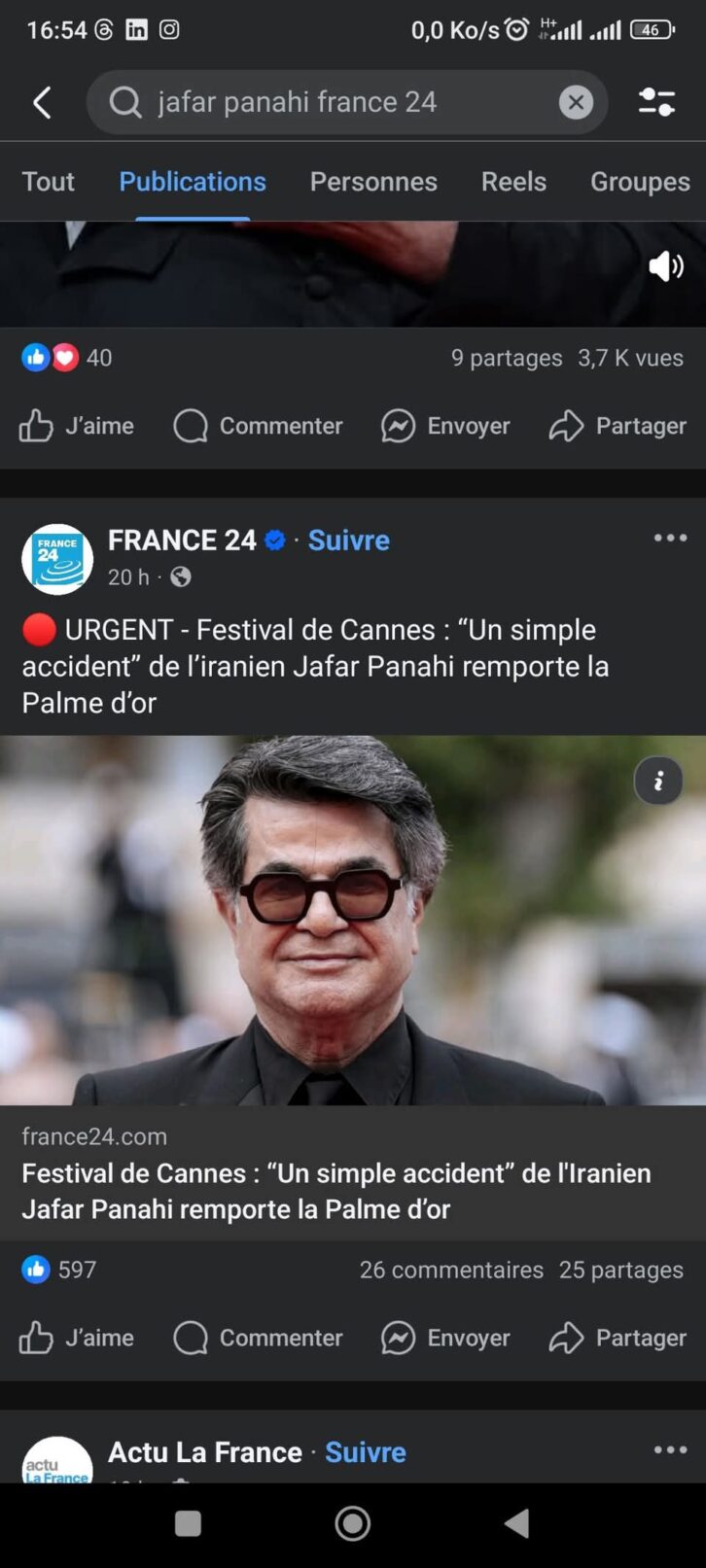Image à la une de FESTIVAL DE CANNES – Une Palme d’or pour l’engagement politique de l’Iranien Jafar Panahi et un hommage bouleversant à Denzel Washington