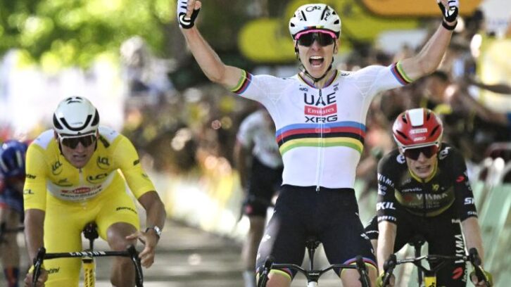 Image à la une de Tour de France: à Rouen, Pogacar atteint le mur du cent