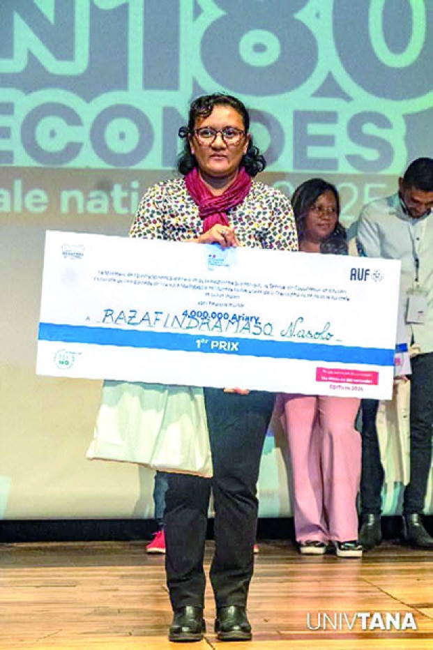 Image à la une de « Ma thèse en 180 secondes » – Nasolo Razafindramaso qualifiée en finale internationale 