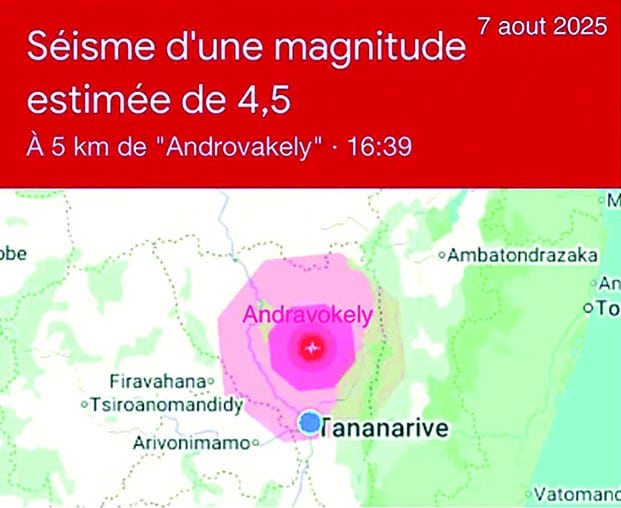 Image à la une de Antananarivo – Une moyenne de 4 séismes par jour