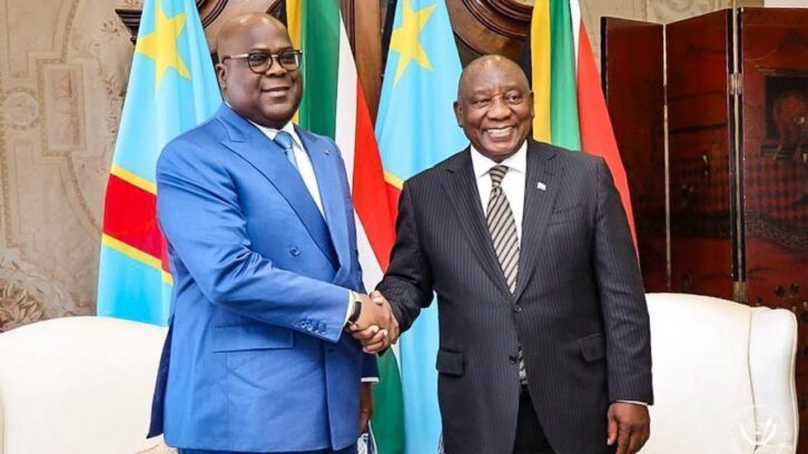 Image à la une de Félix Tshisekedi en Afrique du Sud pour un tête-à-tête avec Cyril Ramaphosa